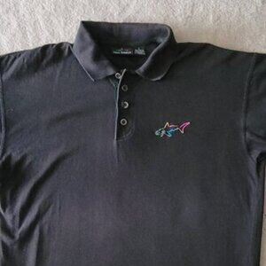 Vintage 90s Greg Norman Golf Shirt Black Polo Size Large VTG